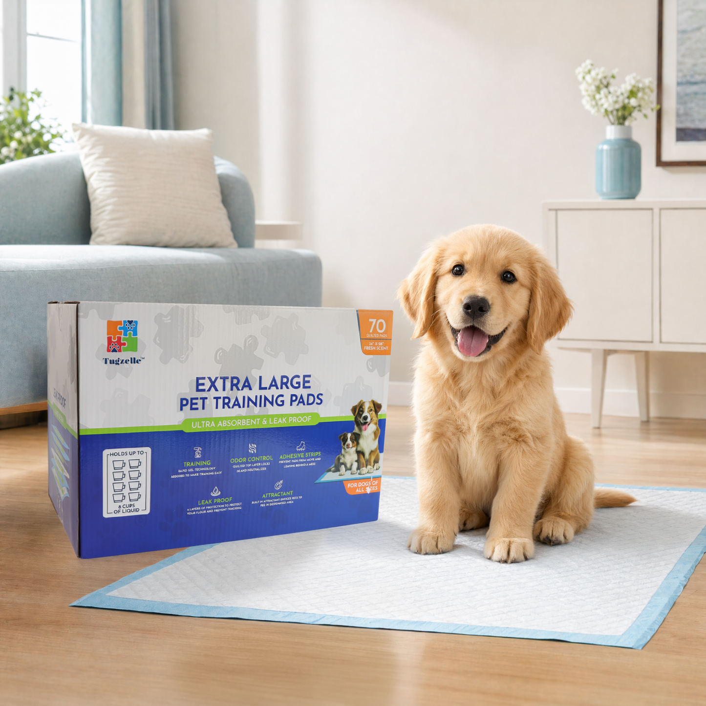 70 Count Extra Large Premium Pet Dog Training Pads 34” x 28”