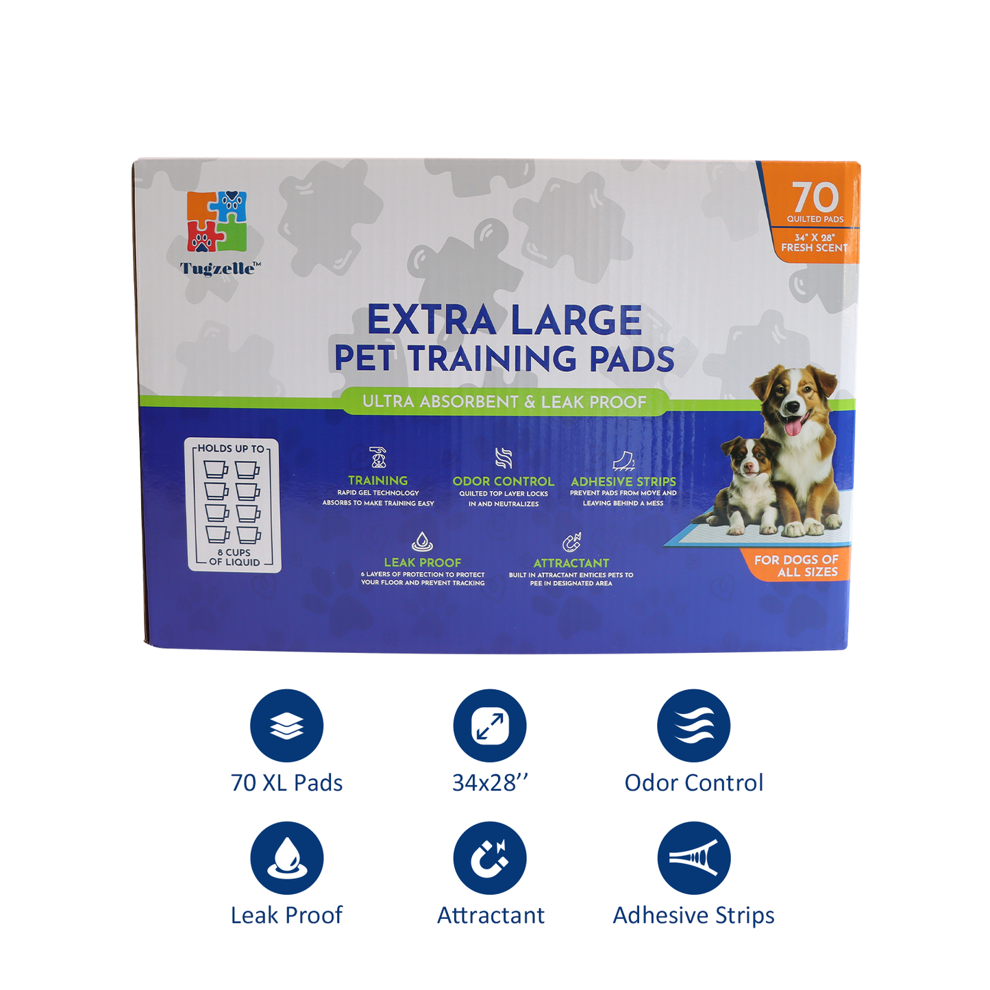70 Count Extra Large Premium Pet Dog Training Pads 34” x 28”