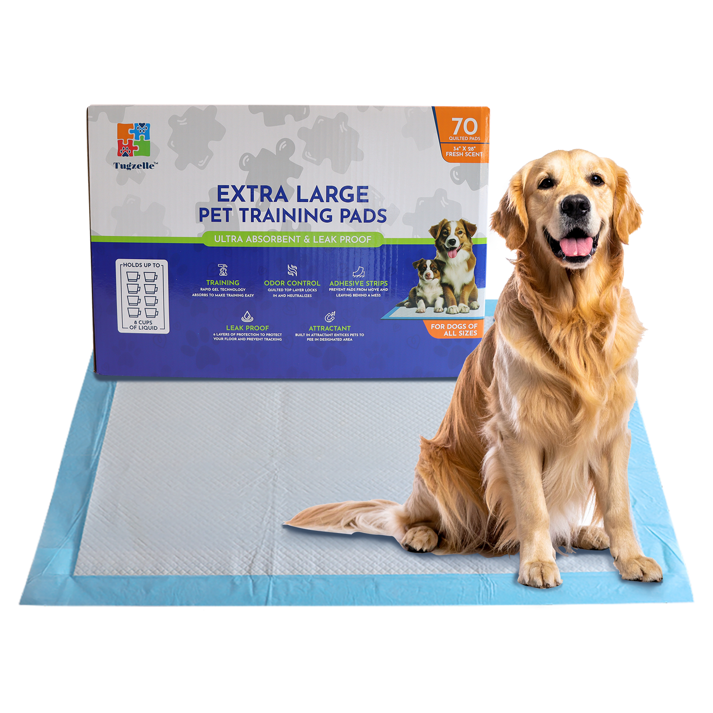 70 Count Extra Large Premium Pet Dog Training Pads 34” x 28”