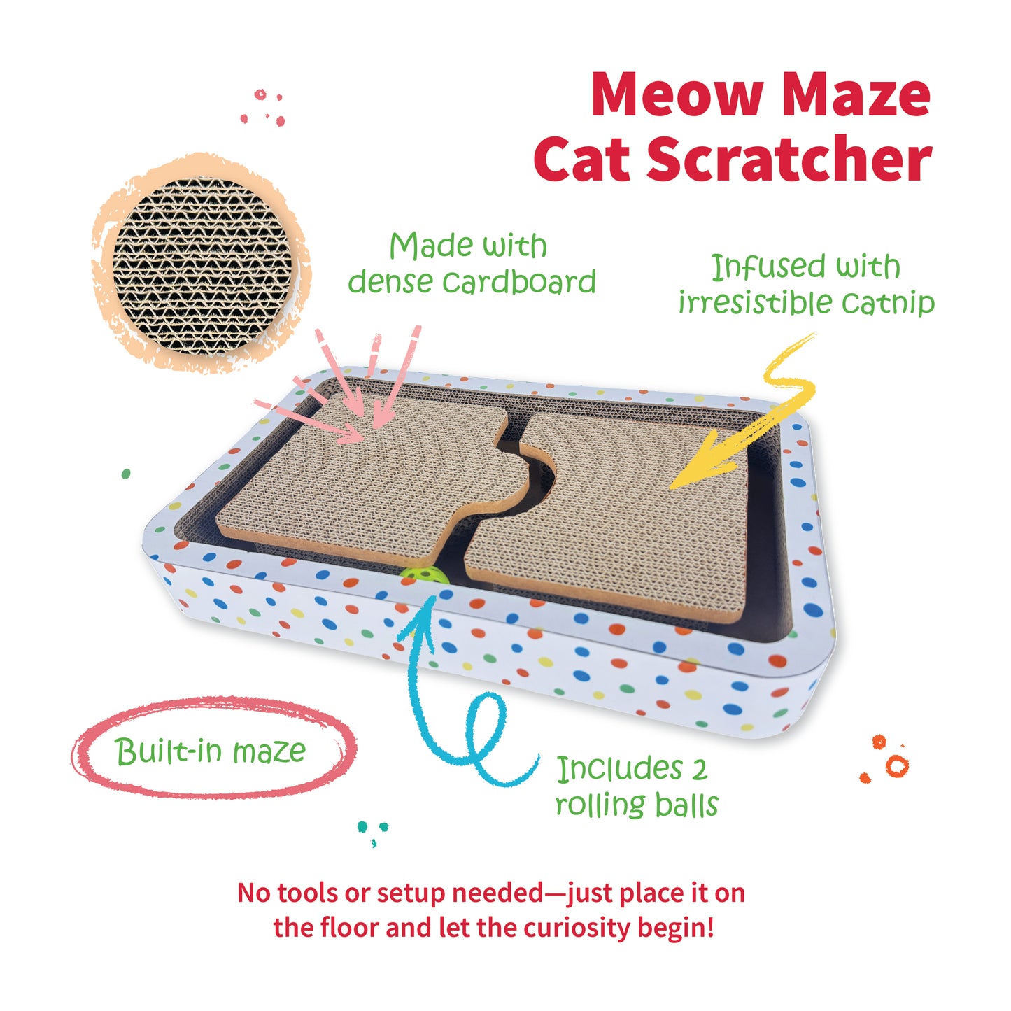 Meow Maze Cat Scratcher - 2PK